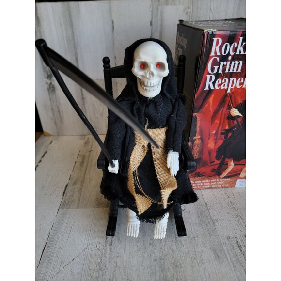 Gemmy AS IS rocking grim reaper vintage Halloween prop - Picture 1 of 11